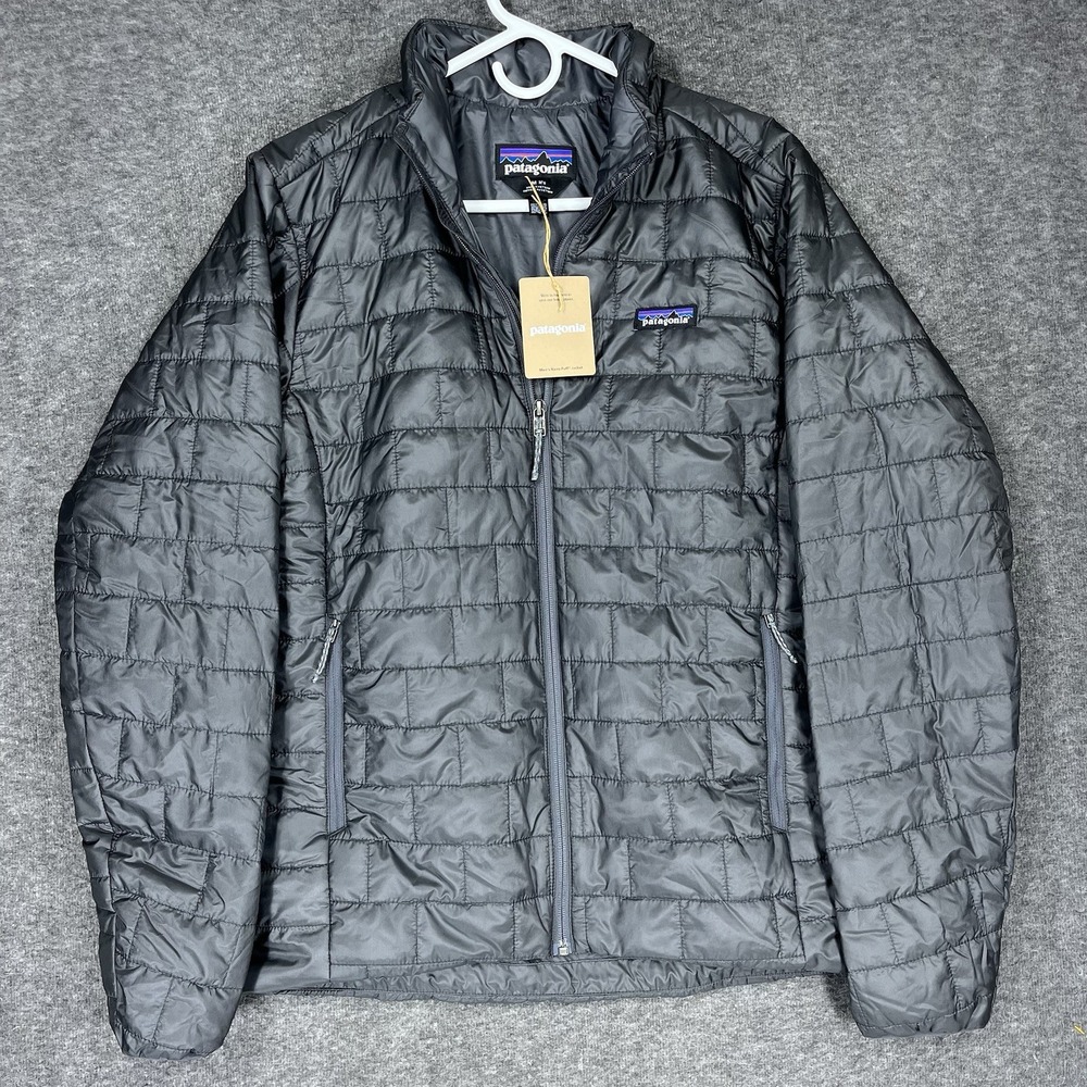 Patagonia Nano Puff Jacket Mens M Forge Grey Full Zip Long Sleeve 84213 NWT